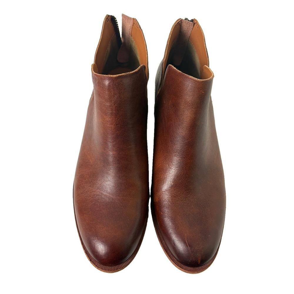 Kork Ease Renny Leather Ankle Boots Womens 9M Brown Back Zip Comfort Bootie - Picture 5 of 10